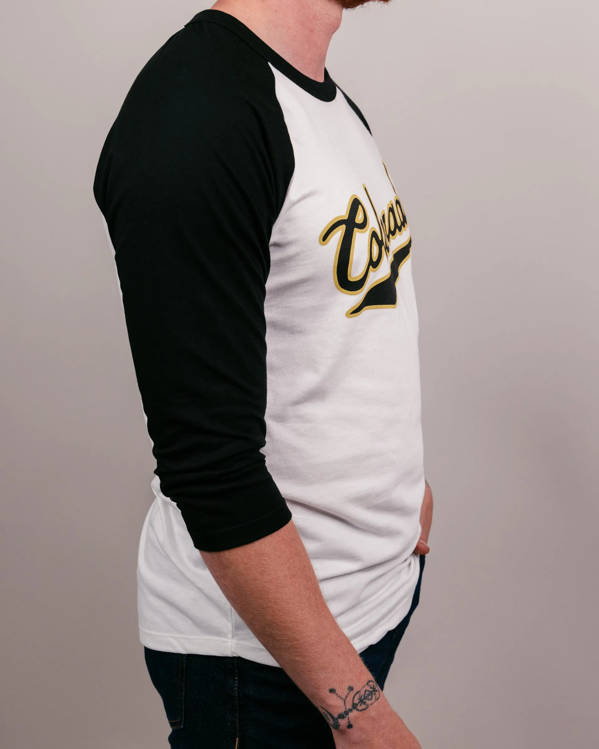 Colorado Buffaloes Script White & Black Raglan